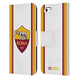 Head Case Designs Offizielle AS Roma Away 2021/22 Crest Kit Leder Brieftaschen Handyhülle Hülle Huelle kompatibel mit Apple iPhone 5 / iPhone 5s / iPhone SE 2016