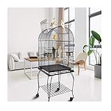 LICAILONGJIN7 Vogelkäfig Medium Papageienkäfig Flock Vogelkäfig Open Top Grau-Papageien-Zuchtkäfig Myna Cage Canary Finch Pet Vogelkäfig mit Ständer Netzabdeckung Vogelkäfig