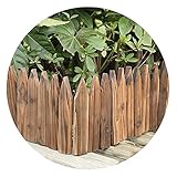 YYFANG Gartenzaun Holz Outdoor Outdoor Gartenzaun Hochtemperatur Karbonisierung Schutzpflanzen Blumenbeet Rand Dekoration (Farbe : Braun, Größe : 120X20CM)