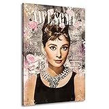 Kunstgestalten24 Leinwandbild Audrey Hepburn Awesome Wandbild Kunstdruck Deko Übergröß