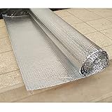 DEWUFAFA Polystyrol Isolierfolie Dämmfolie Heizkörper Reflexionsfolie 4mm Selbstklebe Doppelte Alu Luftpolsterfolie für Dächer Wände und Böden Breite 1m(Size:5m)