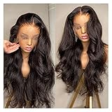 OPNIUNIU Perücke 13× 6 Körperwelle Spitze Front Perücke Menschenhaarperücken for Frauen Frontal Bob Prepucked Brazilian Lace Front Perücke Hellbraune Spitze für den täglichen Partygeb