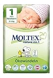 6er Pack 138 St. MOLTEX Nature No1 Peanuts Ökowindeln Babywindeln NEWBORN Gr 1 (2-4 kg) 6x23S