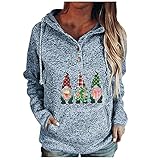 Frauen Weihnachten T-Shirt Bluse Pullover Printed O-Neck Pullover Top