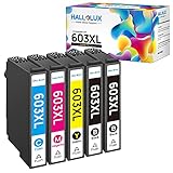 Hallolux 603XL Patronen Kompatibel für 603 XL Epson Druckerpatronen für Epson Expression Home XP-3100 XP-4100 XP-2100 XP-2105 XP-3105 XP-4155 Workforce WF-2830 WF-2810 WF-2835 WF-2850 (5er-Pack)