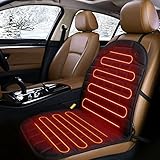 Punvot Auto Sitzheizung, 12V Auto Sitzheizung Heizkissen, Heizauflagen Auto Sitzbezüge, Sitzheizung Auto Auflage, Auto Heizkissen mit Temperatur Kontrolleu, Beheitzbares Sitzkissen für Auto LKW