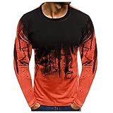 Herren Langarmshirt Leicht Tie Dye Drucken Langarm Funktionsshirt Sommer Gradient Sportshirt Männer Pulli Sweatshirt Regular Shirt Longsleeve Bodybuilder Trainingsshirt T-Shirt L