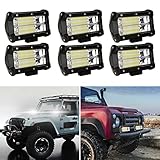 Ansobea 6x 72W LED Arbeitsscheinwerfer 12v Scheinwerfer für Traktor, Auto, LED Strahler LKW, Offroad, PKW Zusatzscheinwerfer Rückfahrscheinwerfer Wasserdicht IP67 SUV