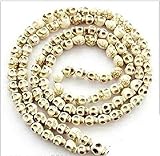 OMG-Deal Large 8x9mm 54 Ceramic Skull Beads Tibetan Buddhist Prayer Rosary Meditation Mala Free Mala Pouch for Gift Necklace - Nep