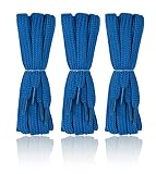 Lacenio 3 Paar SCHNÜRSENKEL flach 7 mm aus Polyester Laces für Sportschuhe und Sneaker Wanderschuhe Bergschuhe Ersatz Schuhbänder blau 70