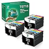 GREENSKY T0715 Druckerpatronen Kompatible für Epson T0711 T0712 T0713 T0714 für Epson Stylus SX218 SX200 SX205 SX100 SX105 S20 SX400 D78 D92 DX4000 DX7400 Office BX300F BX610FW B40W（15 Pack）