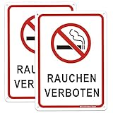 2tlg. Rauchen Verboten Schilder Rauchverbot Schild Nichtraucher P002 - Rauchen-verboten(180 * 250mm)