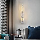 LANMOU Modern Spiral Wandleuchte, LED 18W Aluminium Wandlampe für Schlafzimmer Innen Wandbeleuchtung für Wohnzimmer Treppenhaus Korridor Flurlampe Dekoration,Weiß,6000