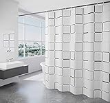 lulupila Duschvorhang Textil Antischimmel Schimmelresistent Wasserdicht Anti-Bakteriell Wasserabweisend Stoff Polyester mit Gewicht Waschbar für Dusche Badewanne mit Duschvorhangringen (120 x 200 cm)