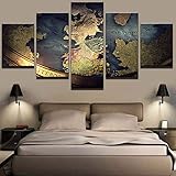 QZGRQ Modernes Dekor Leinwand Malerei Home Schlafzimmer Wandkunst 5 Stück Game of Thrones Karte Bilder HD Printed M