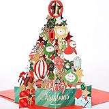 PartyWoo Christmas Cards, 3D Blanko Karten mit Umschlag, Pop Up Karte Weihnachten, Karten Weihnachten, Karten Weihnachten, Weihnachtsbaum Karte, Merry Christmas Grußkarten Weihnachten fü