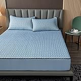 YFGY Spannbettlaken Spannbetttuch Hautsympathisch King 150 * 200cm, Cool Fitted Bettlaken mit Kissenbezug Sommer Bettwäsche-Sets, Bequeme Bettmatte Soft Bed Schutzhülle grau 3PCS