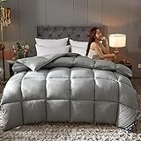 BIRANH Bettdecke Sommer Doppelde Bett, Gans Down King Size Duvet, Das Ganze Jahr Über Duvet King Size - Anti Allergen-Grau_200x230cm-5kg