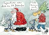Postkarte A6 +++ WEIHNACHTEN von modern times +++ IRGENDWAS WAR DOCH AM 24. DEZEMBER +++ CARTOON CONCEPT © GAYMANN,