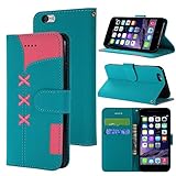 KIOKIOIPO-N Stoff Nähen Stickerei Horizontal Flip Ledertasche mit Halter & Kartensteckplätze & Brieftasche for iPhone 6 (Color : Leicht Blau)
