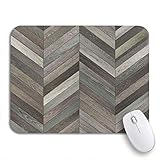 Gaming mouse pad grau fischgrätenmuster holz parkett chevron neutral boden muster pfeil rutschfeste gummi backing computer mousepad für notebook