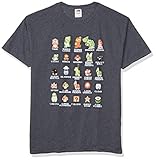Nintendo Herren Pixel Cast T-Shirt, grau, X-Groß