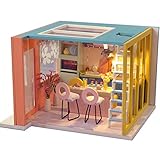 DIY Miniatur Puppenhaus Kit Mit Holzmöbel Licht, 3D Holz Puzzle Spielzeug Für Kinder Geburtstag, Weihnachten, Kreative Geschenk (Küche)