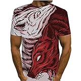 XDJSD Herren-Polo-Shirts, Kurze T-Shirts, Herren-Kurzarm-T-Shirts, Herren-Revers-T-Shirts, Wilde Wolfskopf-Kurzarm-T-Shirts, Sp
