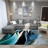 Kunsen Teppich antirutschmatte Wohnzimmer Teppich Blaue Kinderzimmer Bodenmatte Anti-Rutsch Teppich günstig bettumrandung Teppich 140X200CM 4ft 7.1' X6ft 6.7'