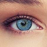 Designlenses 2 farbige Kontaktlinsen in himmels blau natürlich wirkende Linsen + Gratis Behälter mit Stärke -2,00'Natural Sky'