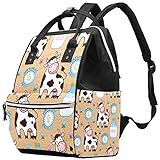 Muster Bunte niedliche Kuhmilch Tier Wickeltasche Laptop Rucksäcke Notebook Rucksack Reisen Wandern Daypack für Frauen M