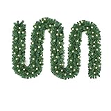 Faziango Weihnachtsgirlande 5m mit 100 LEDs Tannengirlande Künstliche Weihnachtskranz Weihnachtsdekoration für Innen und Auß