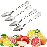 Bogoro 6 Stück Edelstahl Grapefruitlöffel, Grapefruit Besteck, Kiwilöffel, Wellenschliff-Löffel, Fruchtbaggerlöffel mit Gezackten für Zitrusfrüchte, Wassermelone, Kiwi, D