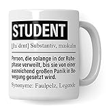 Pagma Druck Studium Geschenk, Tasse Student, Anfang Studieren Uni Becher Geschenkidee, Ersti Kaffeetasse für Studenten & Studentin Universität Studienbeginn Beginn Kaffeeb