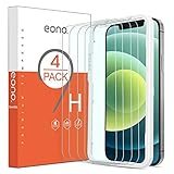 Amazon Brand- Eono full Screen Panzerglasfolie kompitabel mit iPhone 12 und iPhone 12 Pro (6.1 Zoll),mit Schablone,9H,Anti-Kratzer,Anti-Bläschen,Hülle Freundllich [4 Stück]