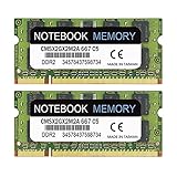 Timagebreze 2X 2 GB DDR2 667 MHz PC2-5300 DDR2 667 (240 PIN) SODIMM Laptop Speicher, Notebook Laptop Speicher M