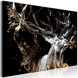 murando Akustikbild Hirsch 120x80 cm Bilder Hochleistungsschallabsorber Schallschutz Leinwand Akustikdämmung 1 TLG Wandbild Raumakustik Schalldämmung Tier Abstrakt g-C-0329-b