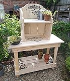 Unbekannt Pflanztisch Gartentisch Cafe & Legumes mit Aufsatz Shabby Stil Holz G