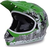 Actionbikes Motors Motorradhelm Kinder Cross Helme Sturzhelm Schutzhelm Helm für Motorrad Kinderquad und Crossbike in grün (Medium)