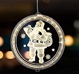 Weihnachtsmann Weihnachten Dekorative Fenster Licht 3D Hängende Lichterkette Warmweiß Beleuchtung Weihnachtsbeleuchtung Batterie Betrieben für Innen Außen Weihnachtsfeier Fenster Dek