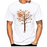 ZHOU 2018 Fashion Fuchs Baum Men T-Shirt Short Sleeve T-Shirt Hipster Füchse bedruckten T-Shirts, Tops, M