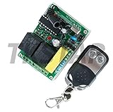 TK Star 230V 2-Kanal Funk Schalter Taster 433Mhz inkl. Handsender Fernbedienung potentialfrei paßt zu Garagentorantrieb Taster-Anschluss Hörmann, Novoferm, Normstahl, HomeLink
