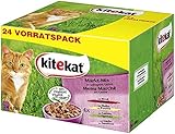 Kitekat Markt Mix - Katzennassfutter im Portionsbeutel - Variationen in Gelee - 2 x 24x 100g