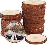 Holzscheiben 30 Stücke Holz Log Scheiben 5-6cm Unvollendete Holzkreise Ungebohrte Holzkreise ohne Loch für DIY Handwerk Holz-Scheiben Hochzeit Mittelstücke Weihnachten Dekoration Baumscheib