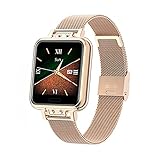 MIBYUZST Damen Smart Watch Fashion Watch IP67 Wasserdicht Sport Fitness Uhr geeignet für Android IOS Anruferinnerung und Nachricht Push (Golden)