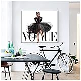 Mode Figur Poster und Drucke Vogue Wall Pop Art Malerei auf Leinwand Bild Home Decor- 60x60cm ohne R