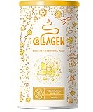 Collagen mit Elastin und Hyaluronsäure - Kollagen Hydrolysat Peptide Type I, II und III, Ohne Zusatzstoffe - Vanille - 450 G