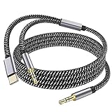 MOSWAG AUX Kabel 4m Aux Kabel 3,5mm AUX Kabel Stecker auf Stecker Typ C Stereo Audio Kabel auf 3,5mm Kopfh?rer Stereo Kabel Kompatibel für Kopfh?rer, Auto, Home Stereo, Lautsprecher, E