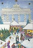 Weihnachtskarten Set 5 Karten Berlin Brandenburger Tor Weihnachten Grußkarten Goldprägung Kunstkarte Klappkarte Weihnachtsgrüße Nostalgie R