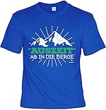 Wanderer Bergsteiger Sprüche T-Shirt Naturfreunde : Auszeit ab in die Berge -Tshirt Berge Wandern Klettern Gr: M